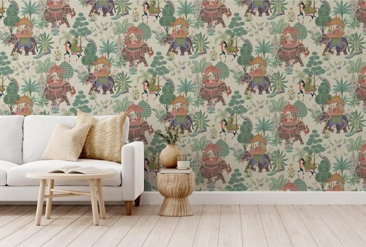 Esselle Emperor's Garden Stone Multicoloured Wallpaper