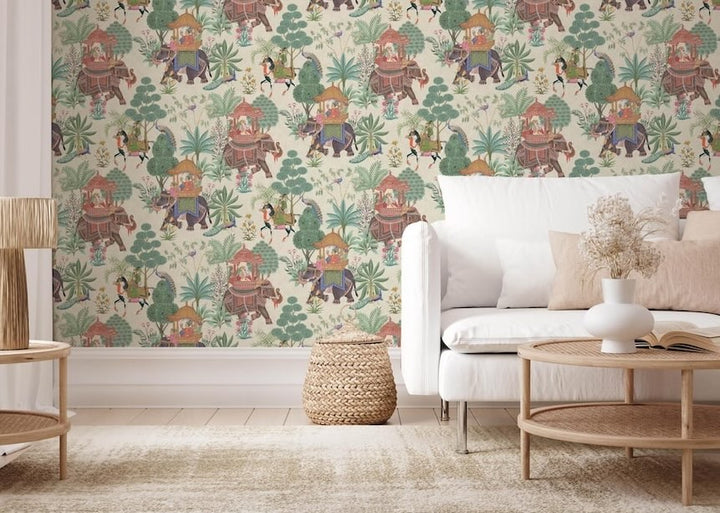 Esselle Emperor's Garden Stone Multicoloured Wallpaper