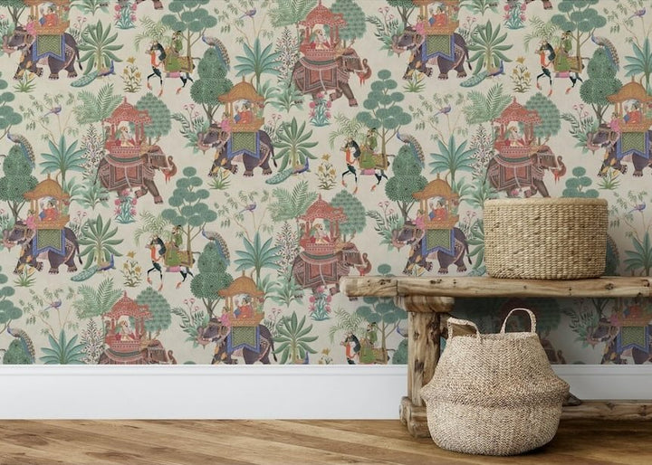 Esselle Emperor's Garden Stone Multicoloured Wallpaper