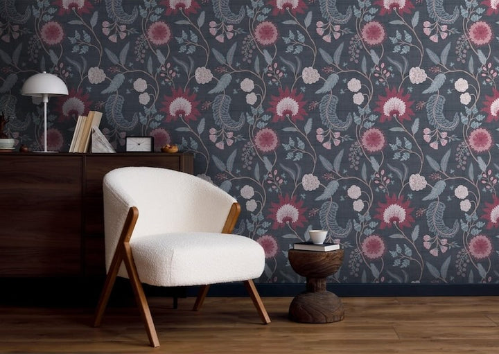 Esselle Fable Trail Navy/Berry Wallpaper