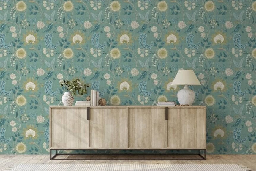 Esselle Fable Trail Seafoam Wallpaper