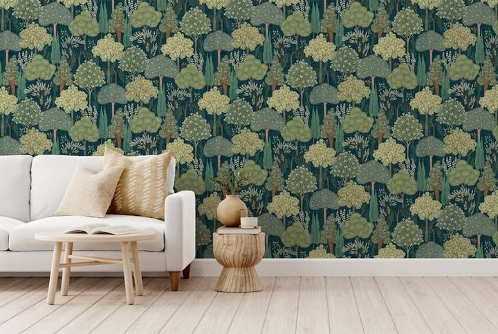 Esselle Persian Oasis Navy/Green Wallpaper