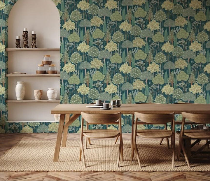 Esselle Persian Oasis Navy/Green Wallpaper