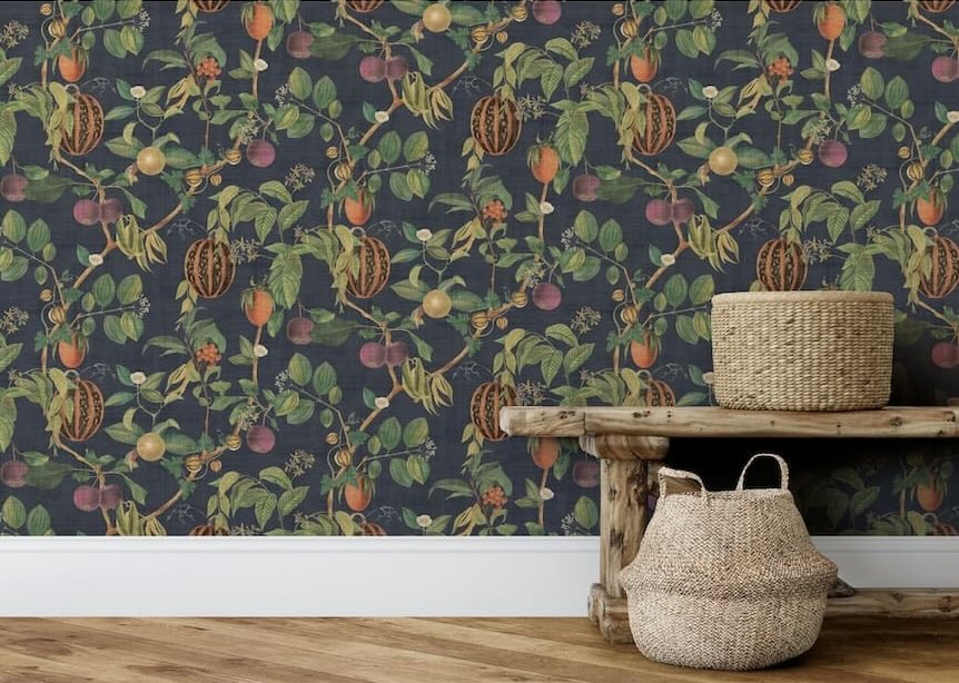 Esselle Tropic House Navy Wallpaper