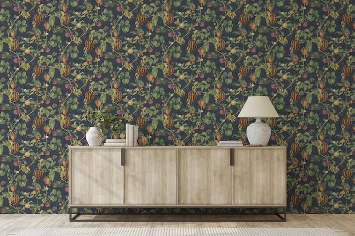 Esselle Tropic House Navy Wallpaper