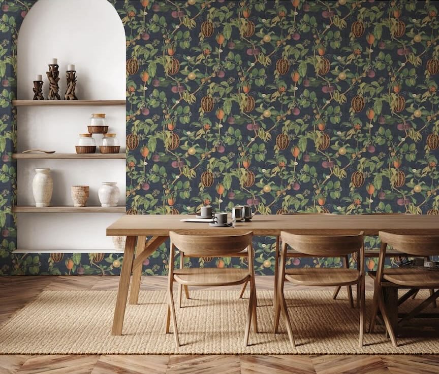 Esselle Tropic House Navy Wallpaper