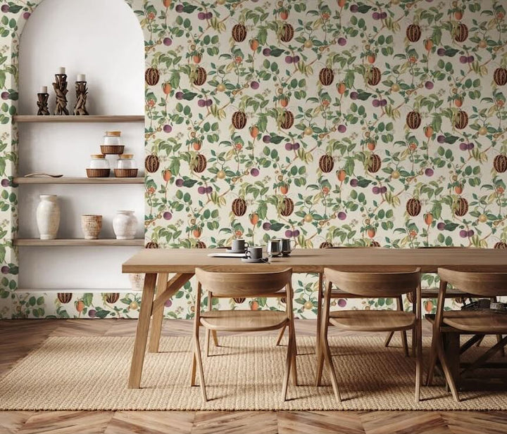 Esselle Tropic House Parchment/Green Wallpaper