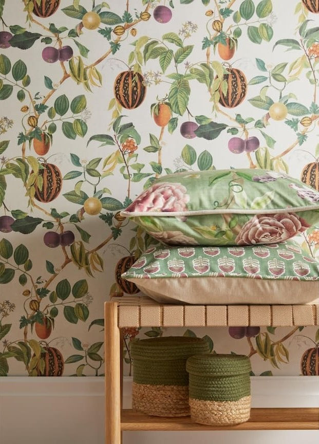 Esselle Tropic House Parchment/Green Wallpaper