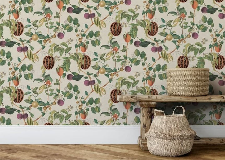 Esselle Tropic House Parchment/Green Wallpaper