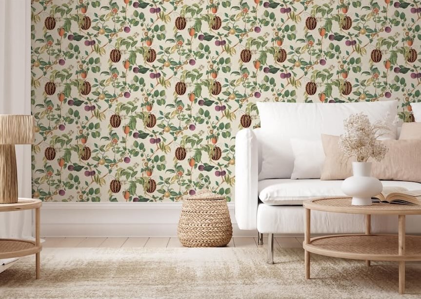 Esselle Tropic House Parchment/Green Wallpaper