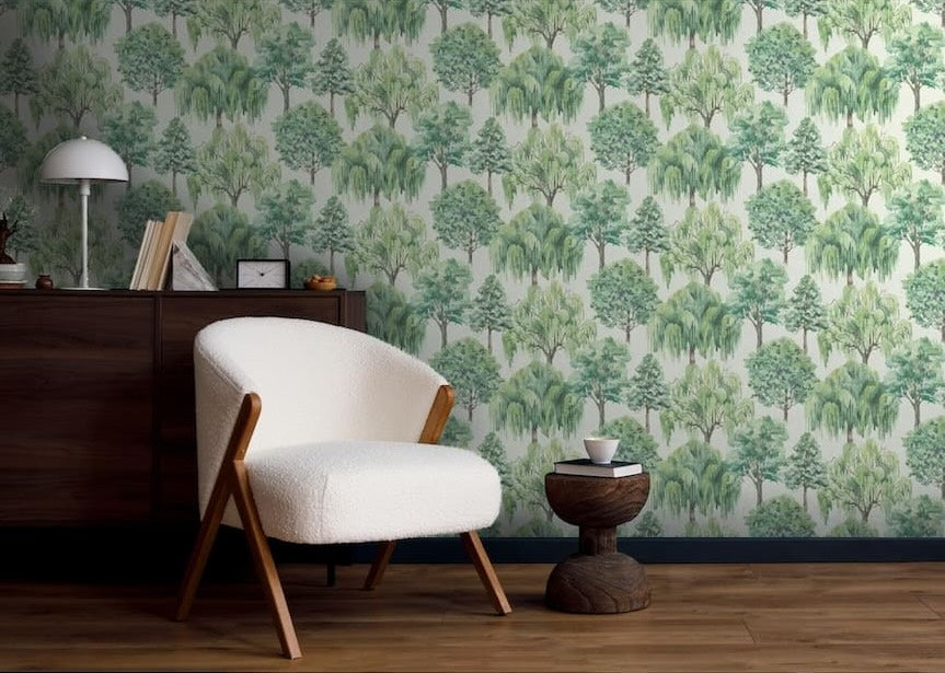 Esselle Whispering Willow Ivory / Green Wallpaper