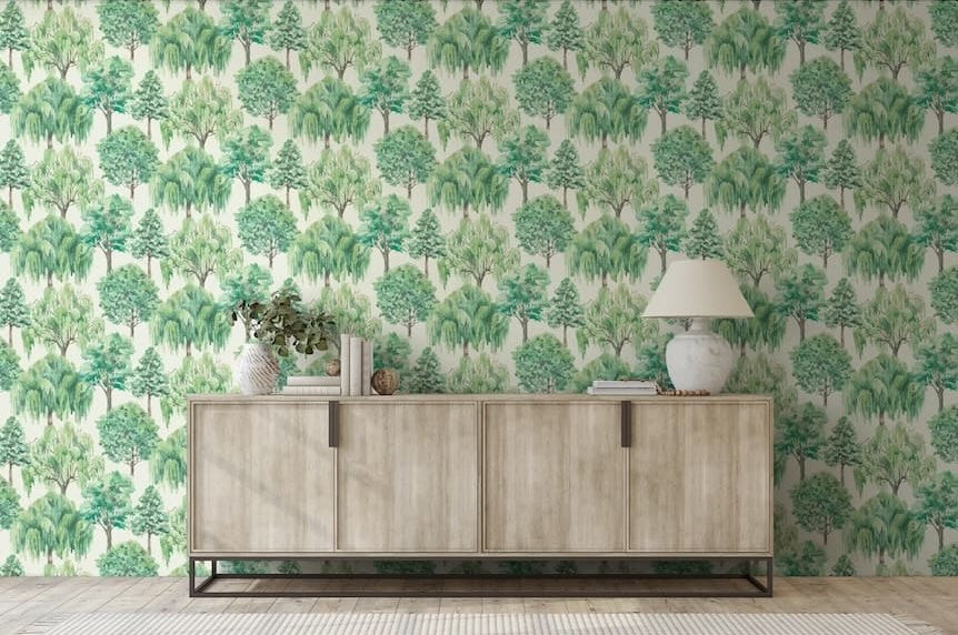 Esselle Whispering Willow Ivory / Green Wallpaper