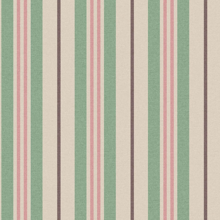 Joules Grove Stripe Pink & Green Wallpaper