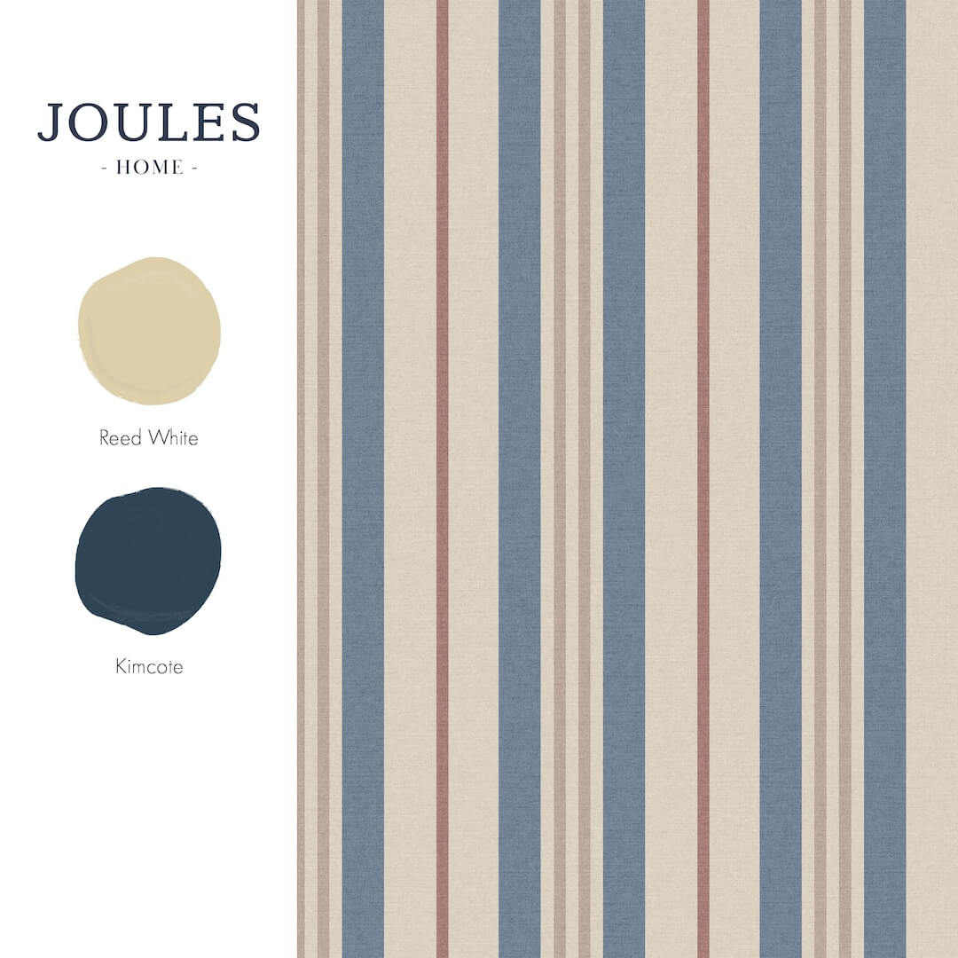 Joules Grove Stripe Pink & Blue Wallpaper