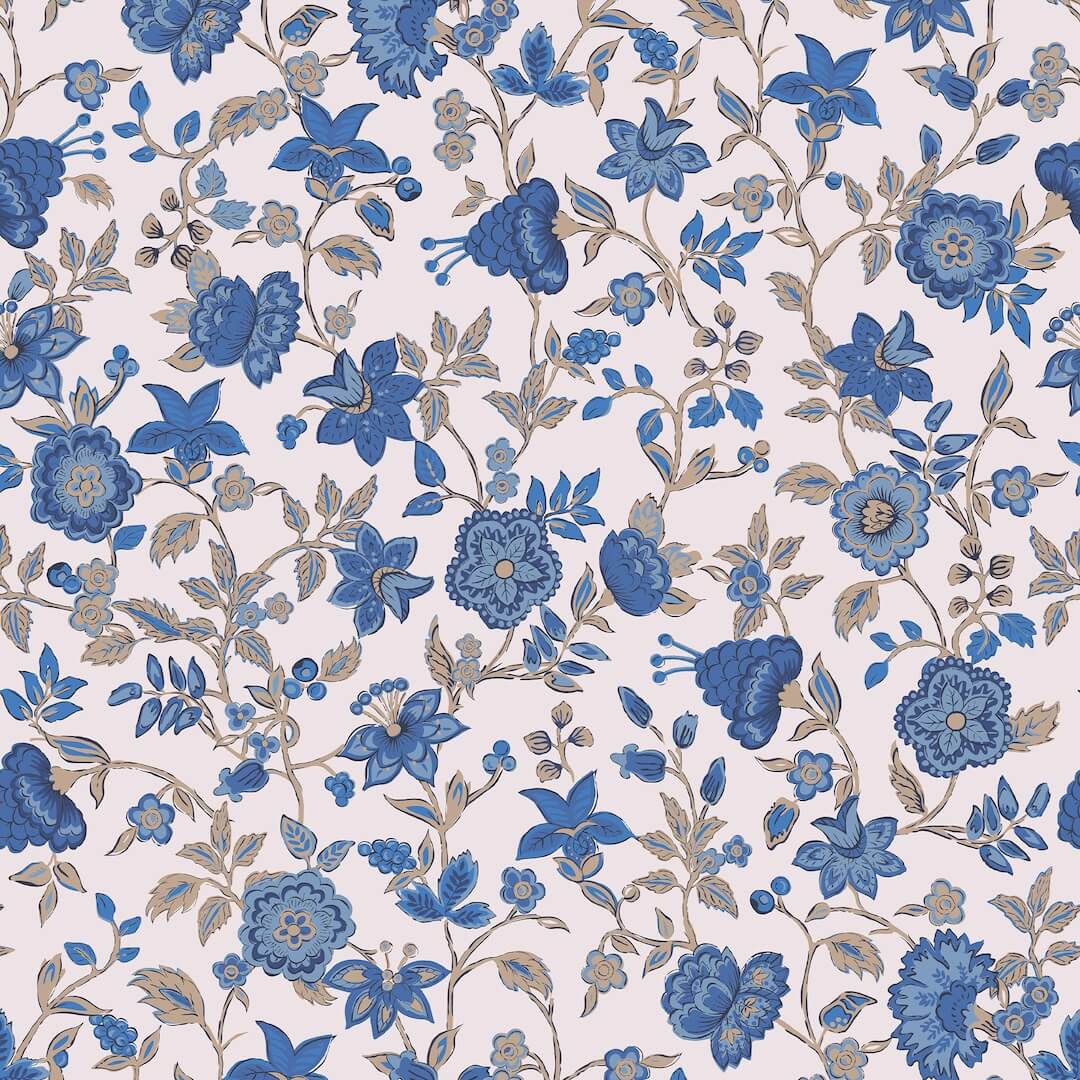 Joules Trailing Scot Cream & Blue Wallpaper