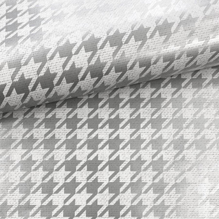 Muriva Houndstooth Geometric Silver/White Metallic Wallpaper