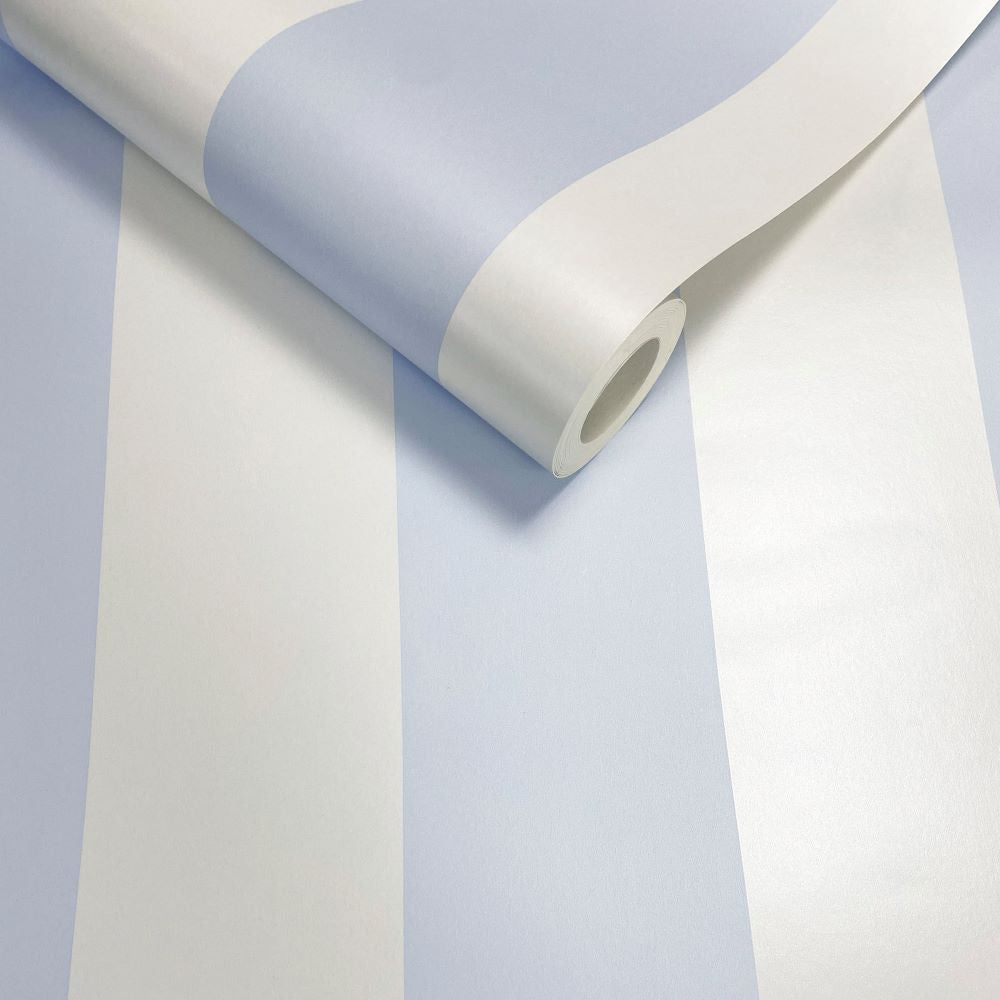 Papel pintado azul a rayas Muriva