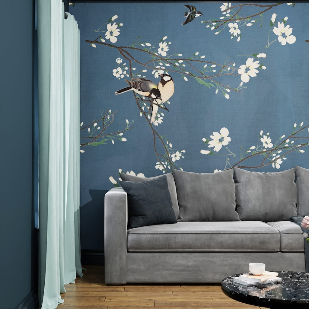 127007FXST - Graham & Brown - Art for the Home Birds & Blossom Mural - Decor Warehouse