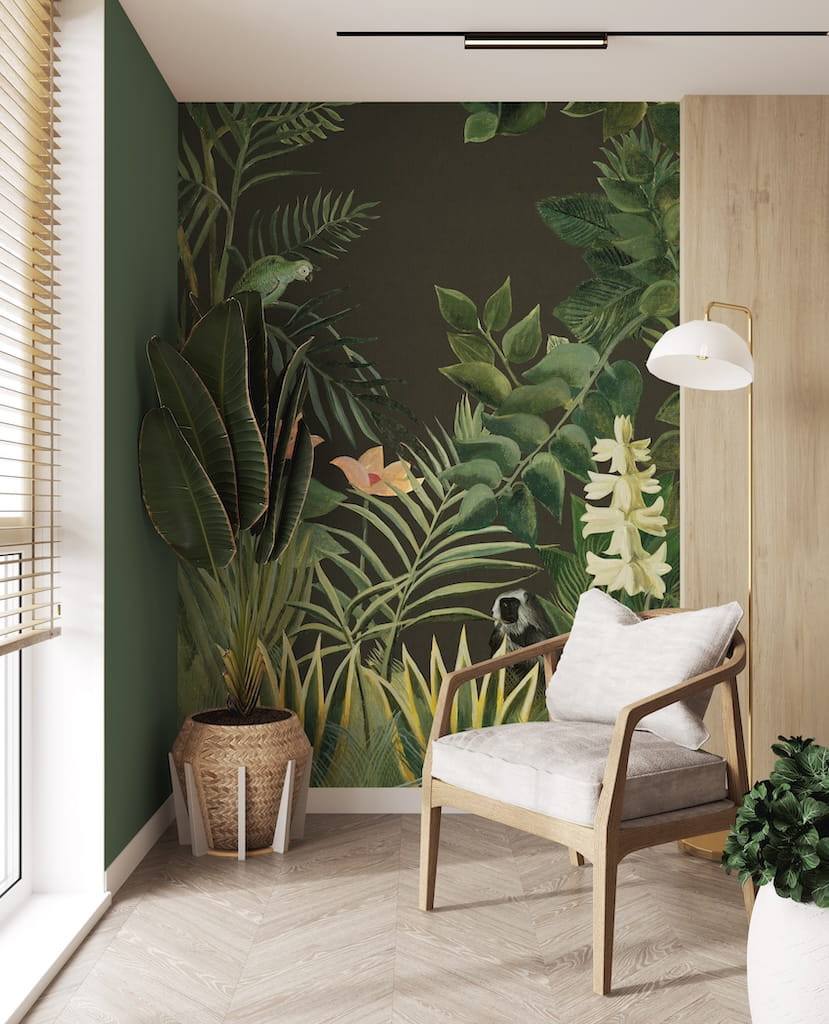 125540FXST - Graham & Brown - Art for the Home Jungle Green Mural - Decor Warehouse