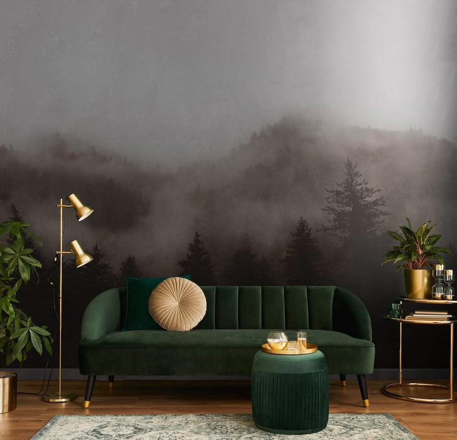 125720FXST - Graham & Brown - Art for the Home Misty Landscape Neutral Mural - Decor Warehouse