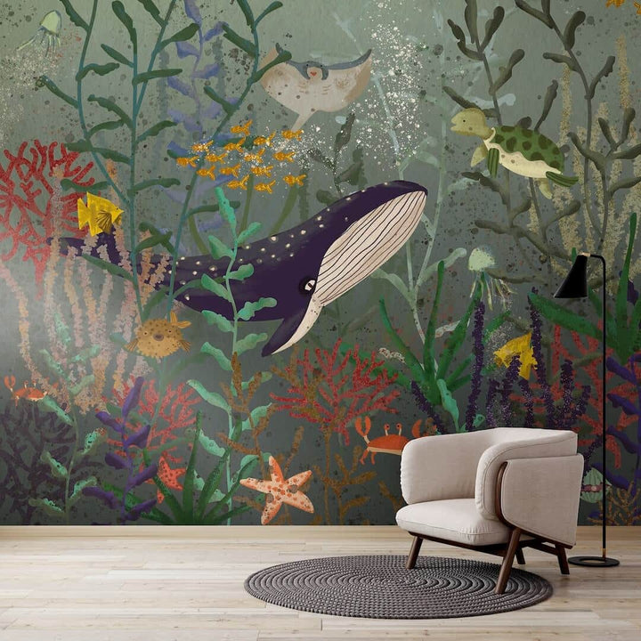 126161FXST - Graham & Brown - Art for the Home Under The Sea Blue Mural - Decor Warehouse