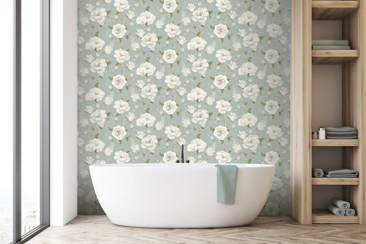 100183AH - Arthouse - Arthouse Ashley Floral Sage Wallpaper - Decor Warehouse