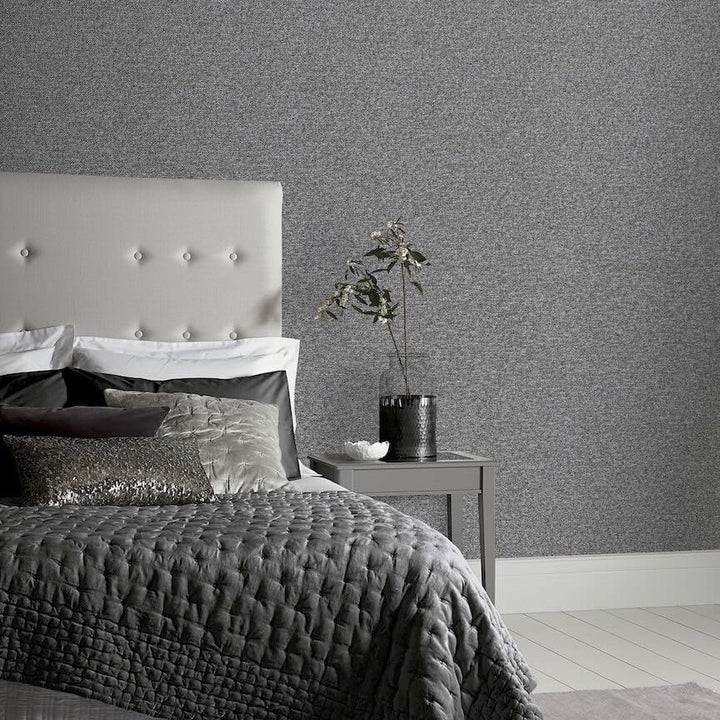 921201 - Arthouse - Arthouse Calico Plain Gunmetal Wallpaper - Decor Warehouse