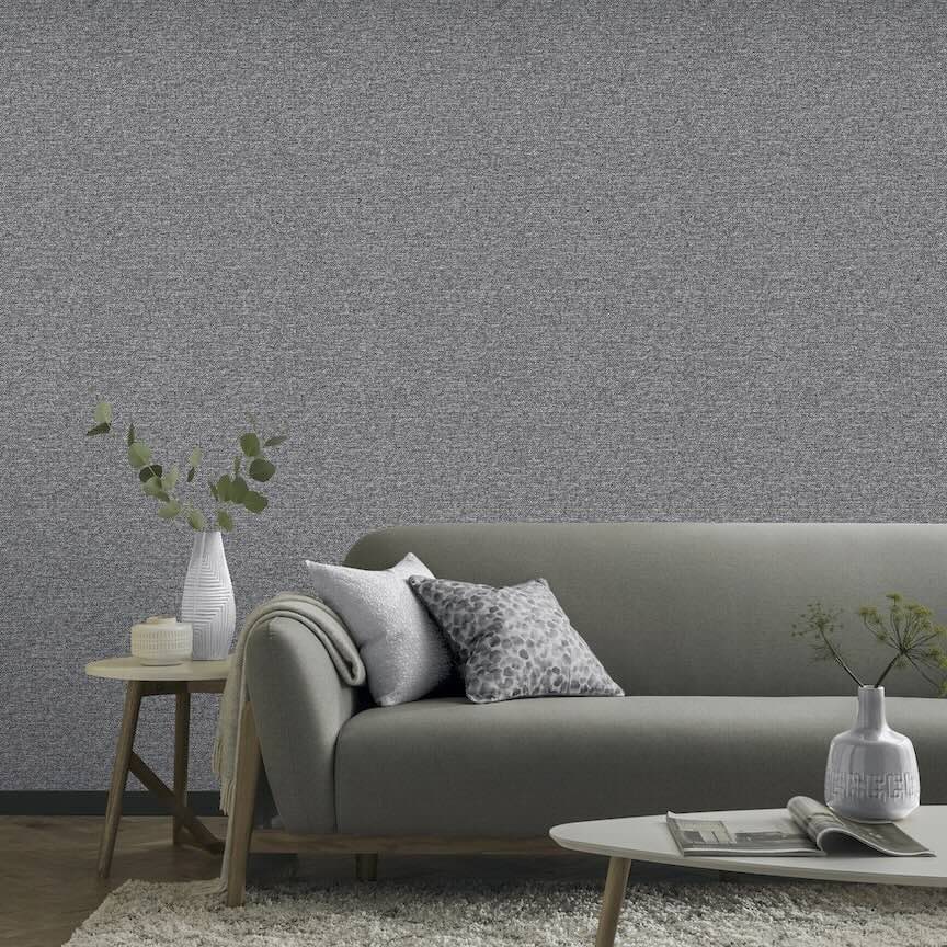 921201 - Arthouse - Arthouse Calico Plain Gunmetal Wallpaper - Decor Warehouse