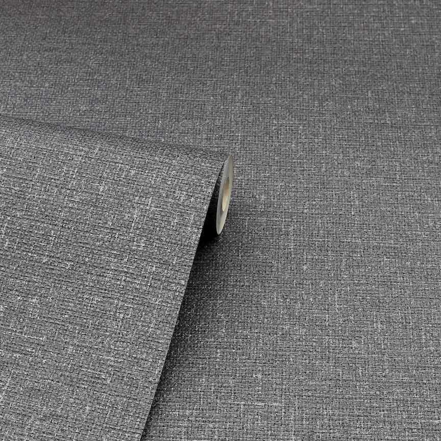 921201 - Arthouse - Arthouse Calico Plain Gunmetal Wallpaper - Decor Warehouse