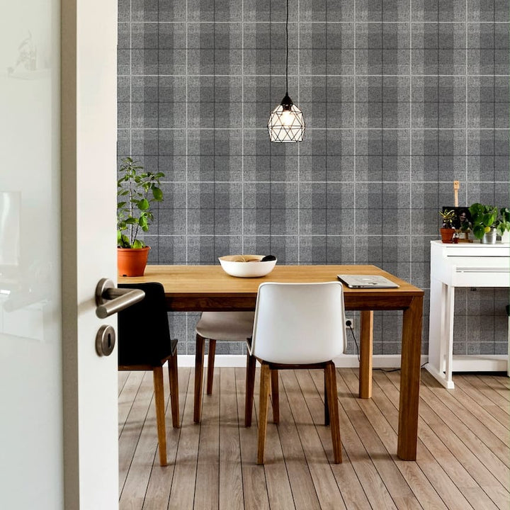 294900 - Arthouse - Arthouse Country Tartan Charcoal Wallpaper - Decor Warehouse