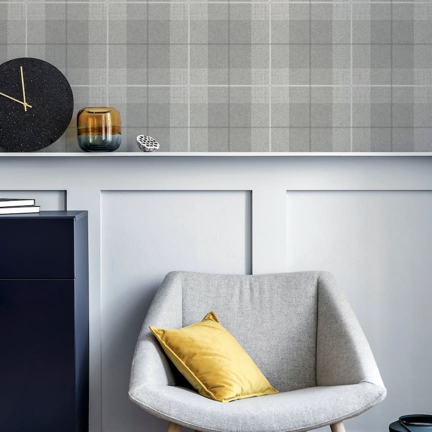 294901 - Arthouse - Arthouse Country Tartan Grey Wallpaper - Decor Warehouse