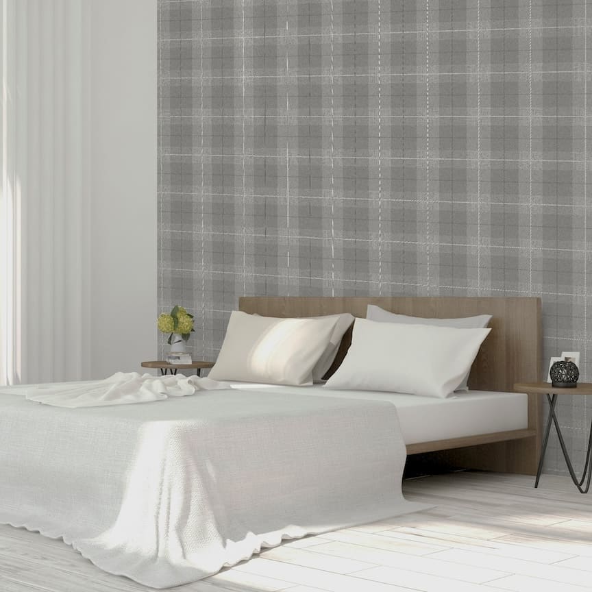 294901 - Arthouse - Arthouse Country Tartan Grey Wallpaper - Decor Warehouse