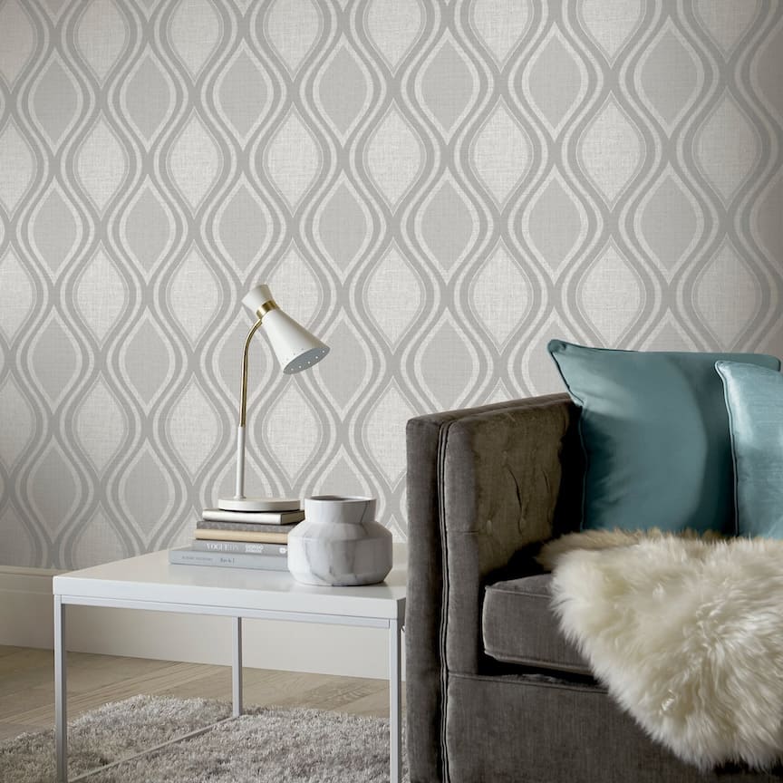 295101 - Arthouse - Arthouse Curve Grey Wallpaper - Decor Warehouse