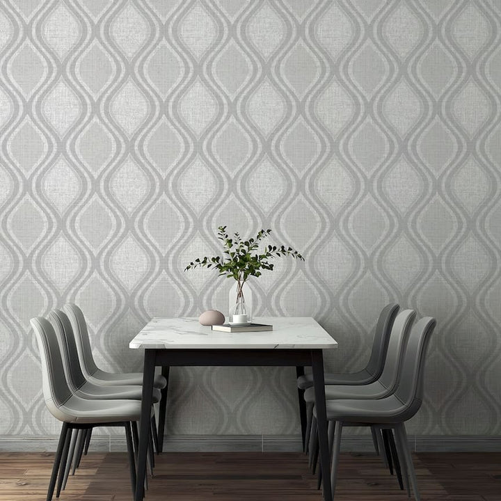 295101 - Arthouse - Arthouse Curve Grey Wallpaper - Decor Warehouse