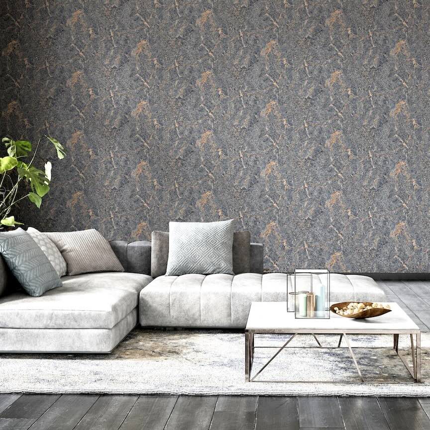 296708 - Arthouse - Arthouse Dark Mineral Grey Wallpaper - Decor Warehouse