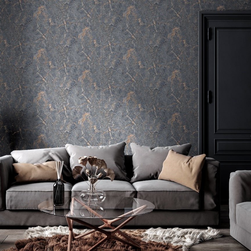 296708 - Arthouse - Arthouse Dark Mineral Grey Wallpaper - Decor Warehouse