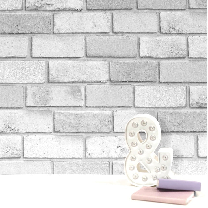 669401 - Arthouse - Arthouse Diamond Brick Silver Wallpaper - Decor Warehouse