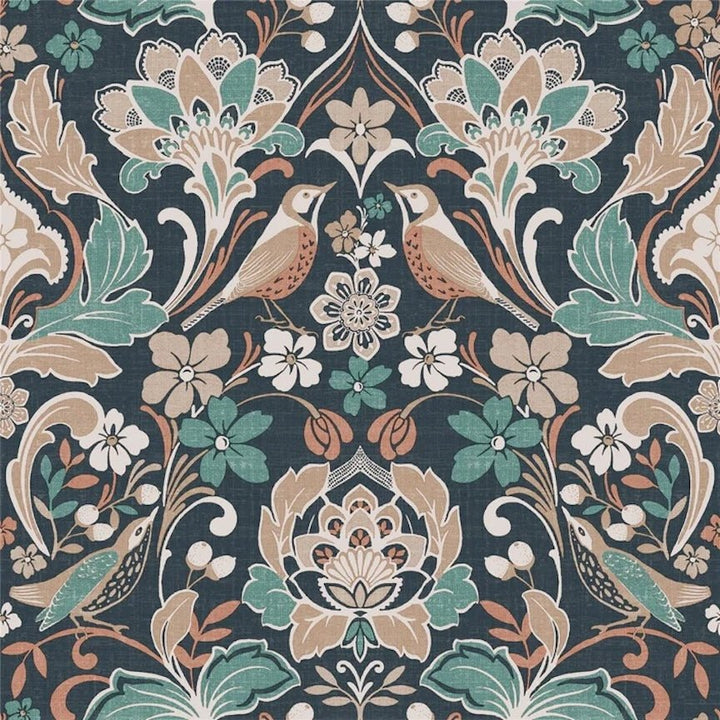 100197AH - Arthouse - Arthouse Folk Floral Navy Wallpaper - Decor Warehouse