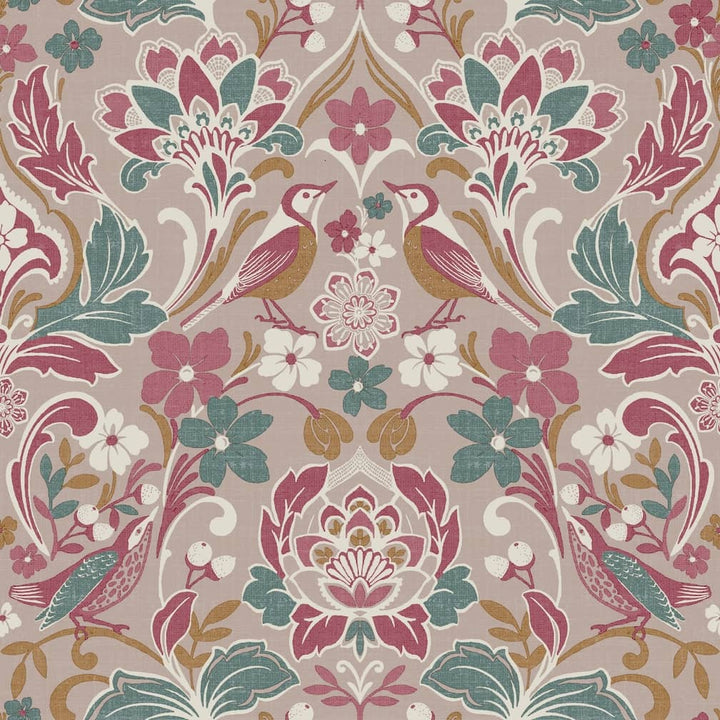 100199AH - Arthouse - Arthouse Folk Floral Pink Wallpaper - Decor Warehouse