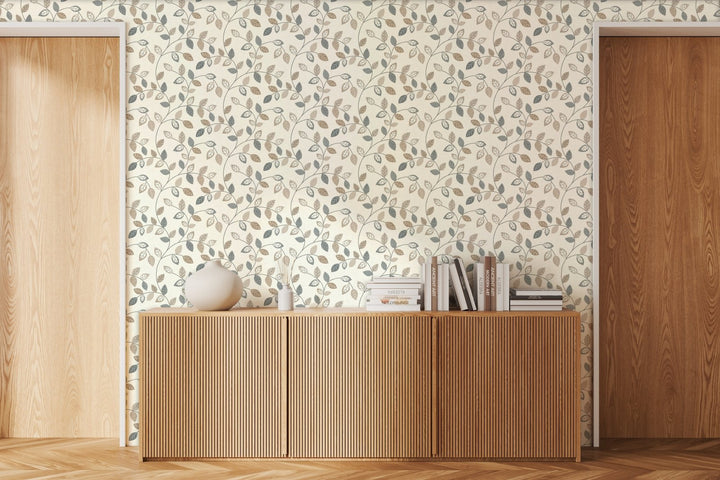 925405 - Arthouse - Arthouse Japandi Leaf Trail Natural Wallpaper - Decor Warehouse