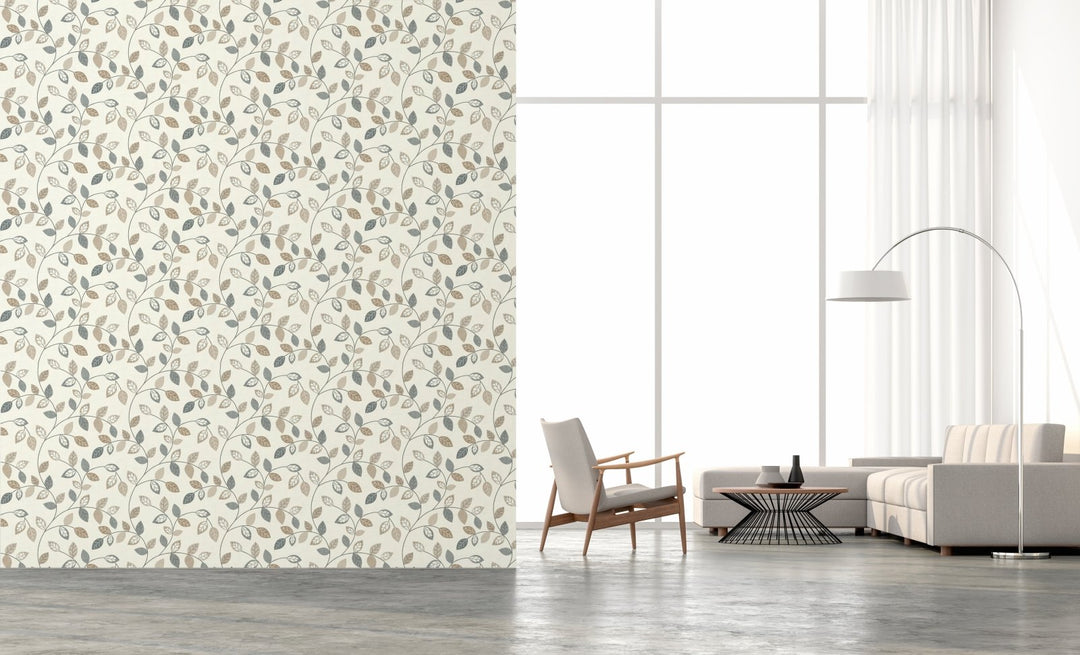 925405 - Arthouse - Arthouse Japandi Leaf Trail Natural Wallpaper - Decor Warehouse