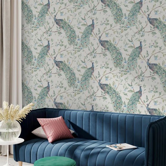 923708 - Arthouse - Arthouse Keeka Bird Blue Wallpaper - Decor Warehouse