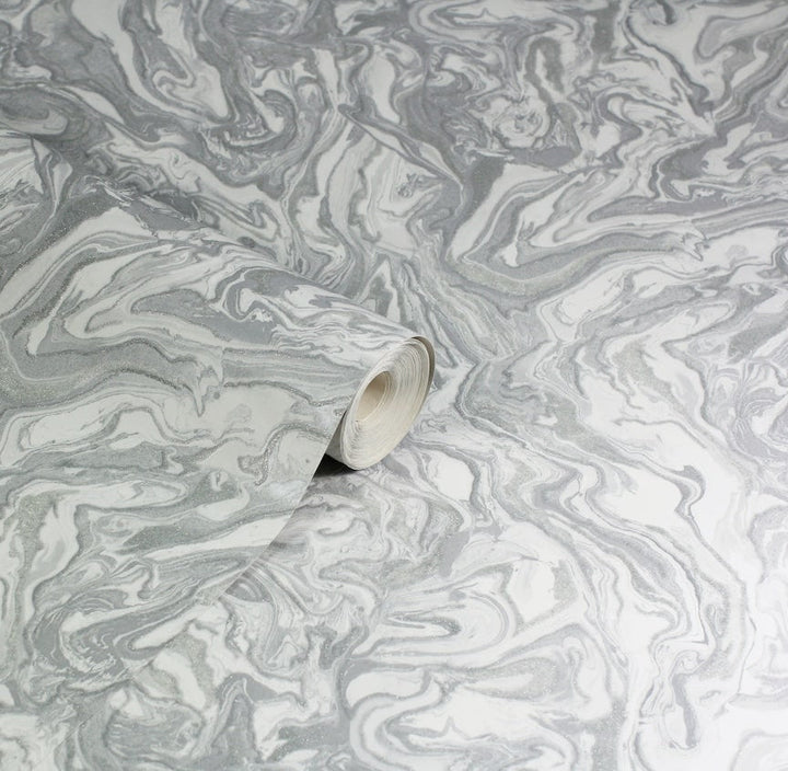 693901 - Arthouse - Arthouse Liquid Marble Grey Wallpaper - Decor Warehouse