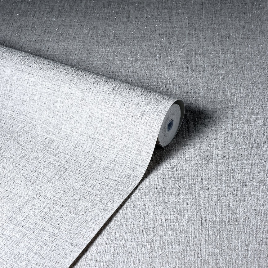 295400 - Arthouse - Arthouse Luxe Hessian Mid Grey Wallpaper - Decor Warehouse