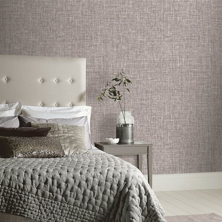 295401 - Arthouse - Arthouse Luxe Hessian Mink Wallpaper - Decor Warehouse