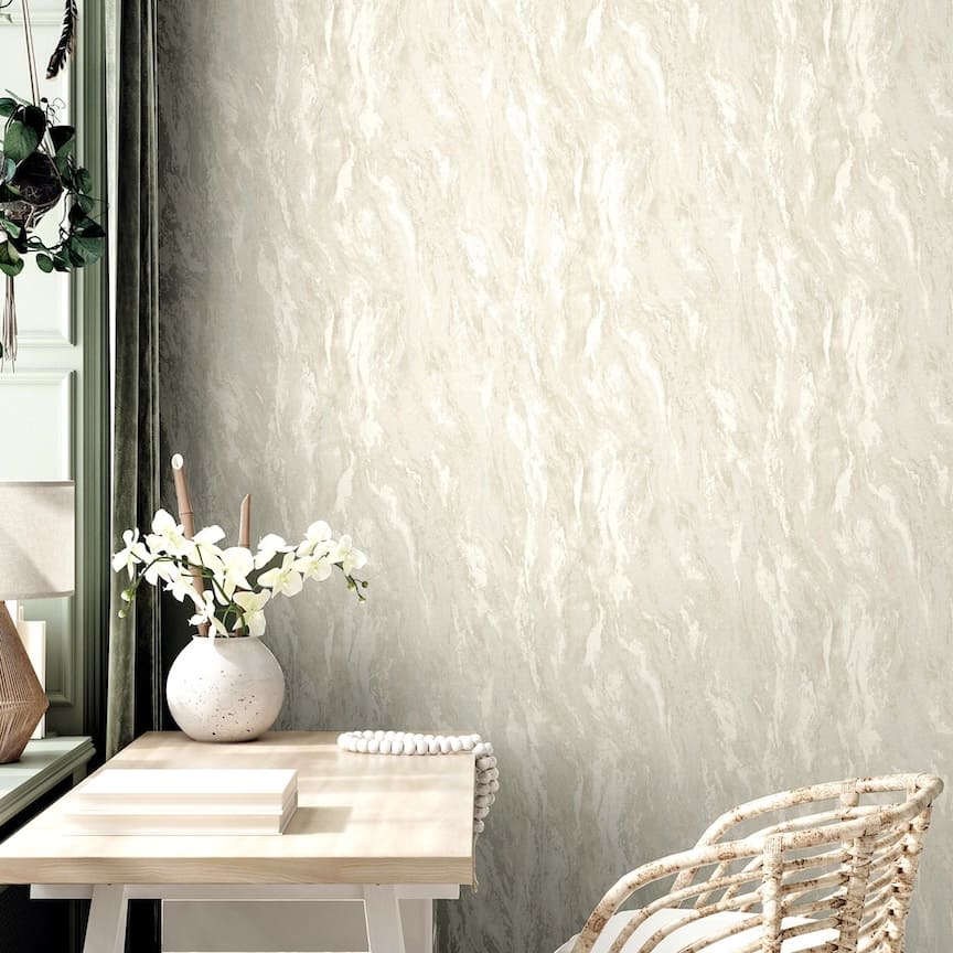 299100 - Arthouse - Arthouse Luxe Texture Pearl Wallpaper - Decor Warehouse