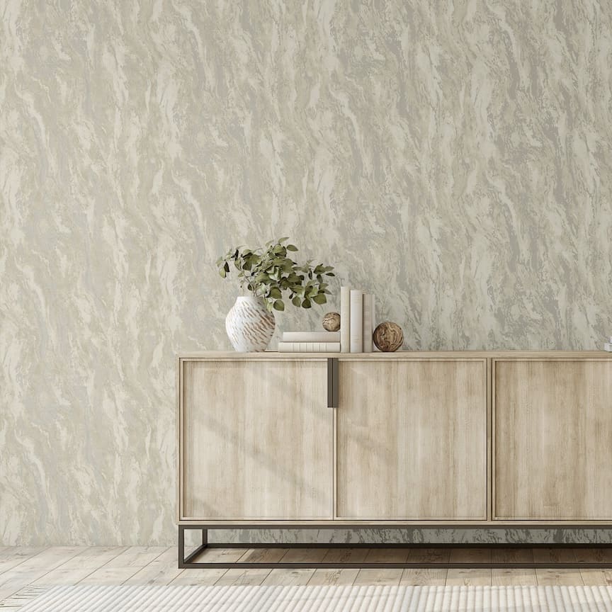 299100 - Arthouse - Arthouse Luxe Texture Pearl Wallpaper - Decor Warehouse