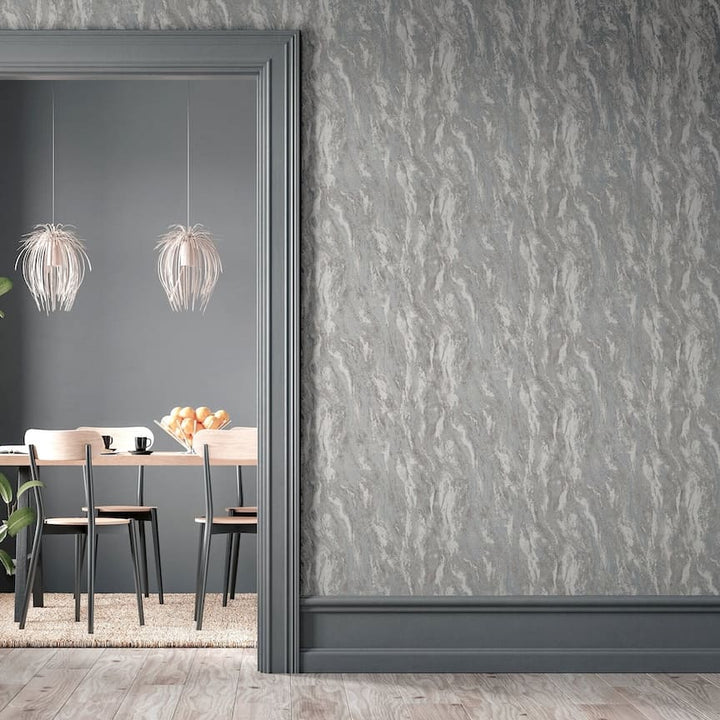 299102 - Arthouse - Arthouse Luxe Texture Pewter Wallpaper - Decor Warehouse