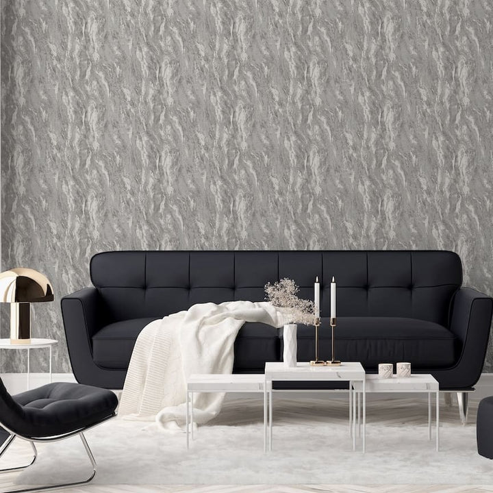 299102 - Arthouse - Arthouse Luxe Texture Pewter Wallpaper - Decor Warehouse