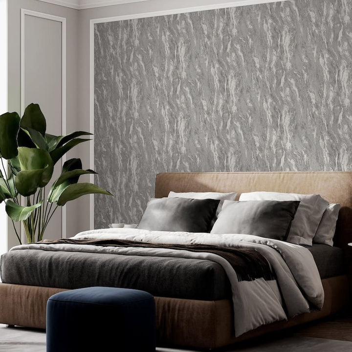 299102 - Arthouse - Arthouse Luxe Texture Pewter Wallpaper - Decor Warehouse